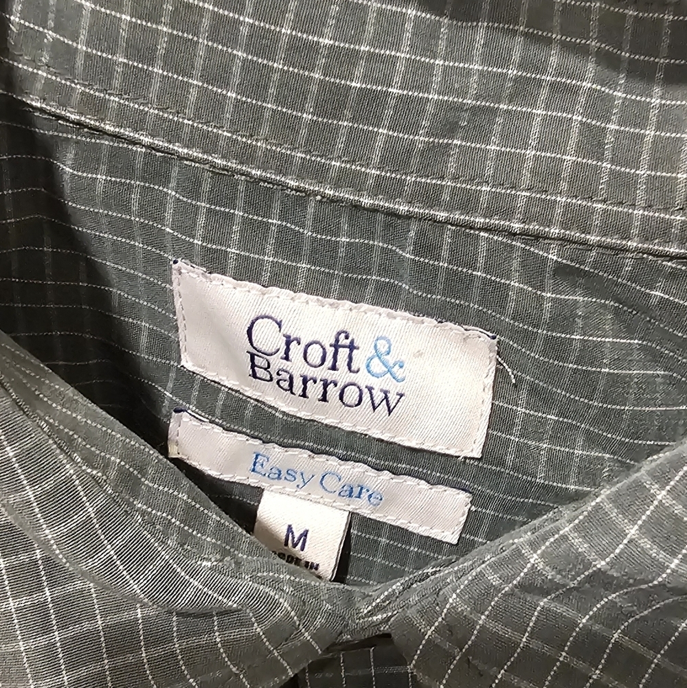 Croft & Barrow Teal Plaid Button Down Shirt - Picture 4 of 5